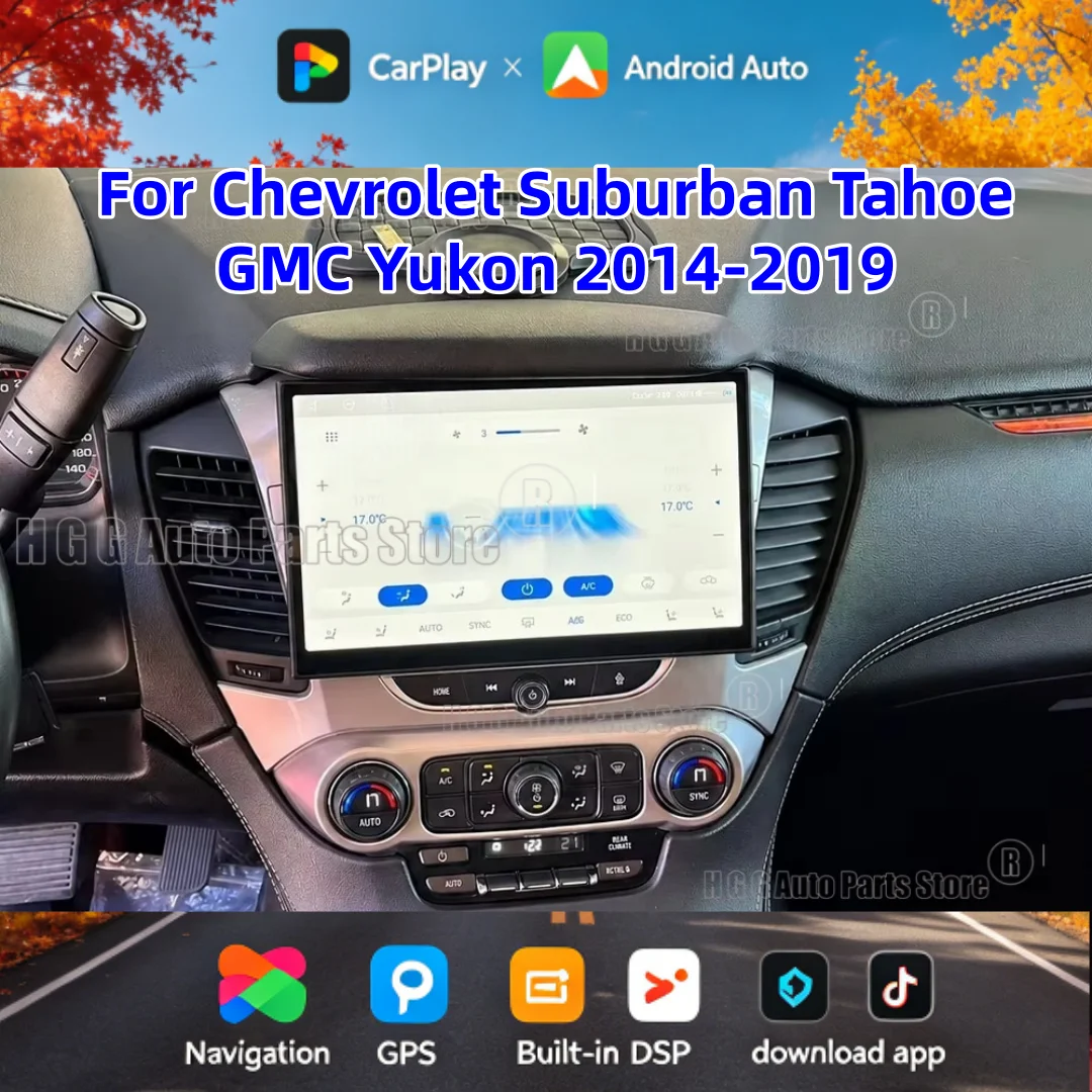 11.6 Inch Screen Car Radio For Chevrolet Suburban Tahoe GMC Yukon 2014-2019 Android GPS Navigation Multimedia Stereo Head Unit