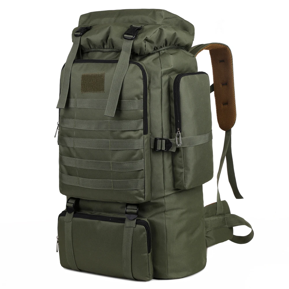 Large Capacity Hiking Backpack Outdoor Camping Rucksack Canvas Trekking Backpack