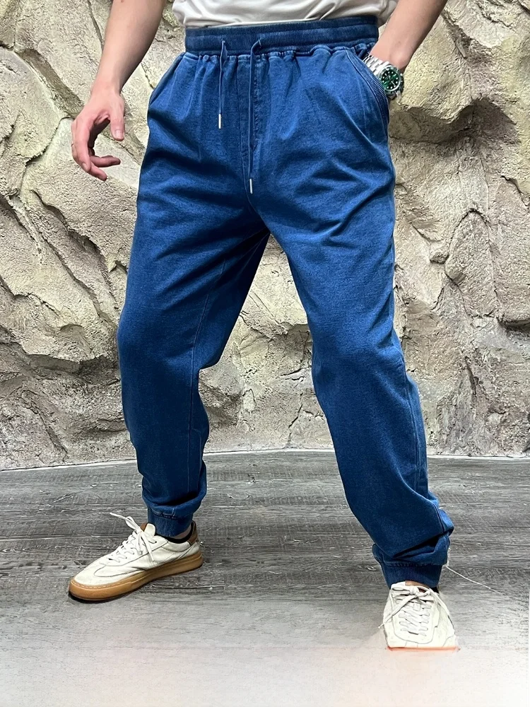 

Американская повседневная серия, 00% хлопок, новые весенние мужские удобные, приятные для кожи джинсовые спортивные штаны, прямые современные брюки