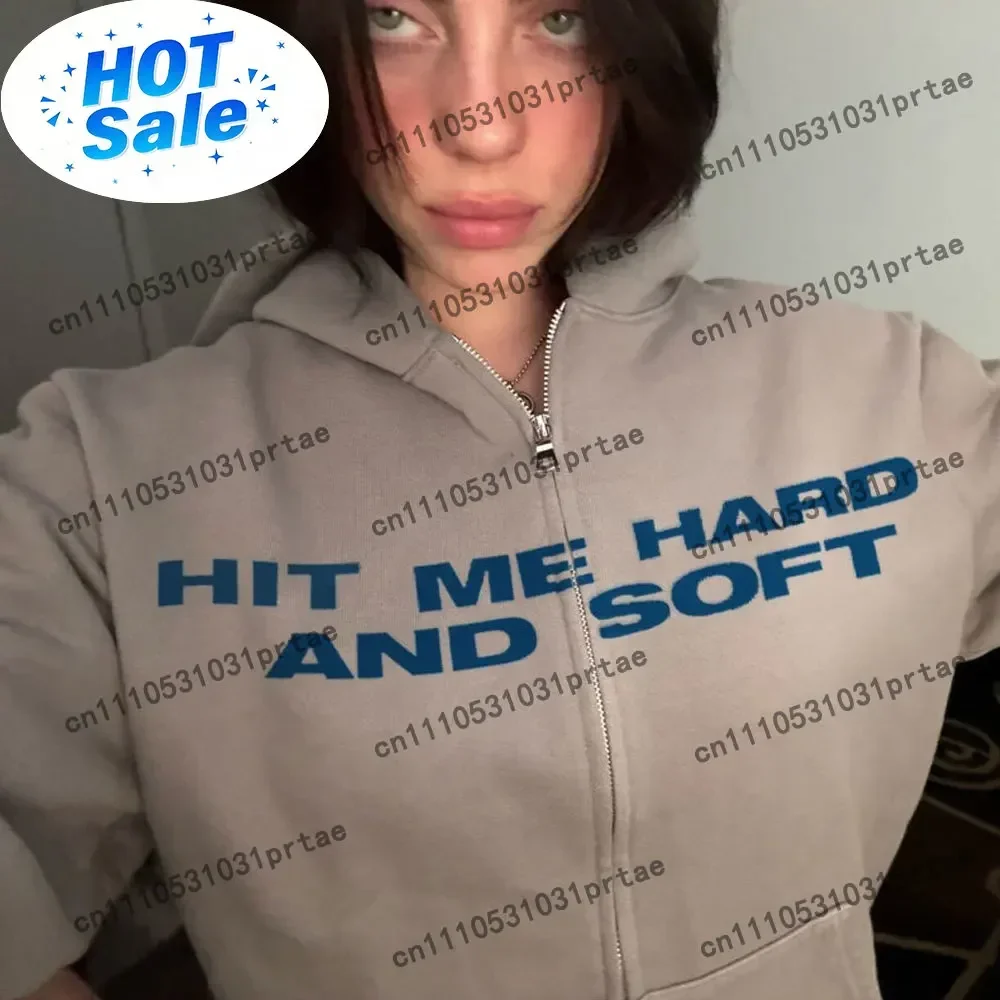 Hit Me Hard and Soft  Tour Zipper Hoodies Men Women Harajuku Pullovers Fashion Hip Hop Zip Up Sweatshirts Jackets Fans Gift blac