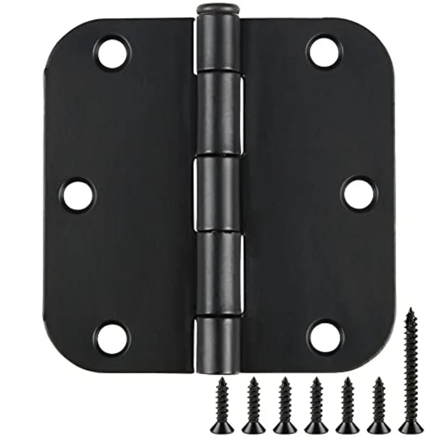 

48 Pack Rounded Door Hinges 3.5 Inch 5/8" Radius for Interior 3 1/2" Flat Iron Bifold Residential Standard Bedroom Indoor for D