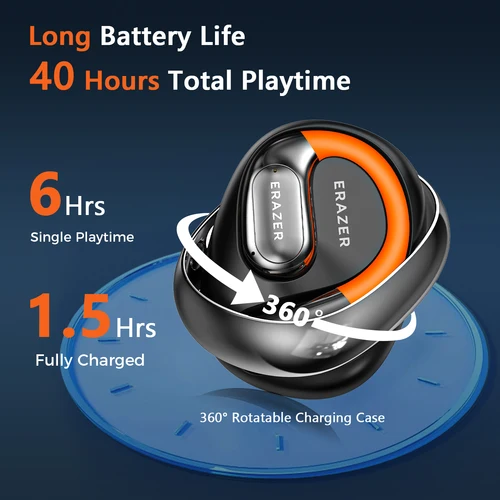 Imagen 2 del producto [Auriculares con traductor AI] ERAZER XF31, auriculares con traducción Bluetooth, auriculares ASMR para dormir, aplicación DIY, auriculares inalámbricos AI con espalda abierta