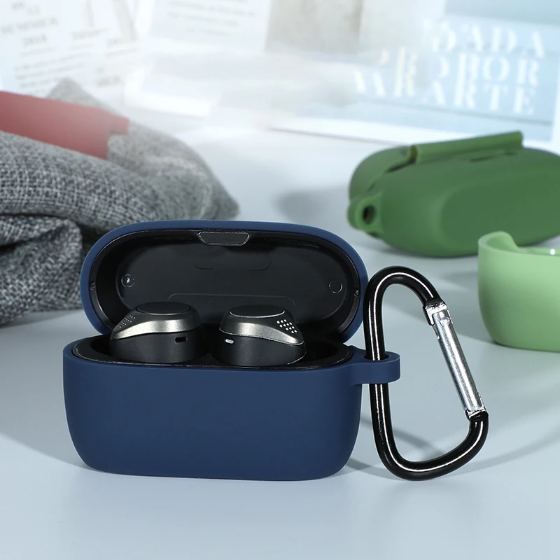 Спортивный чехол для наушников BISM Bluetooth, мягкий силиконовый чехол для наушников Jabra Elite 75T, синий