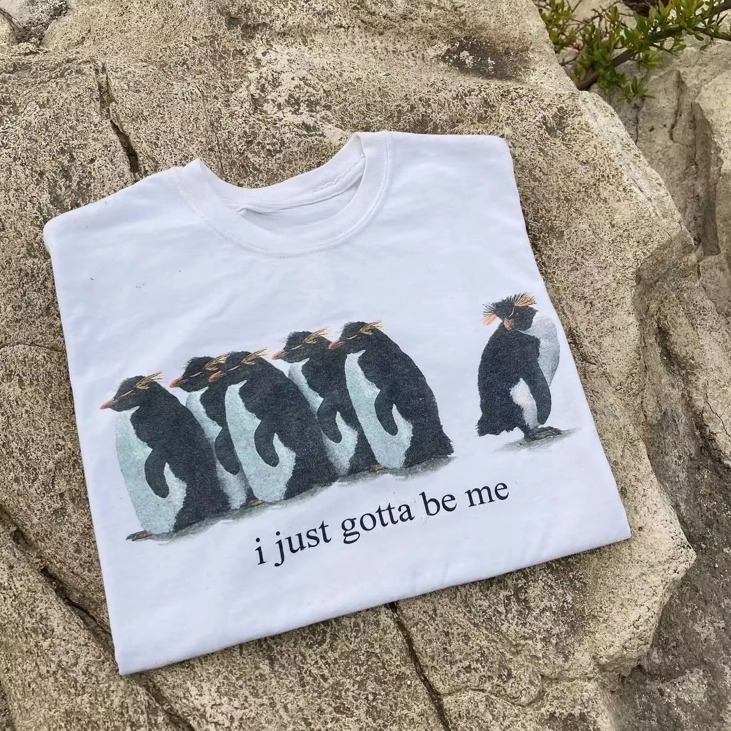 2026 New Cute Fashion Little Penguin Oversized Loose T-shirt Short-sleeved T-shirt with A Niche School Style Tops Tees Unisex