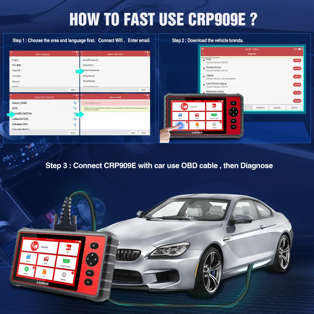 LAUNCH X431 CRP919E OBD2-Scanner, bidirektionales Scan-Tool 2026 wie CRP919EBT, CANFD/DoIP/FCA SGW, ECU-Code, 35+ Servicefunktionen – Detail 16