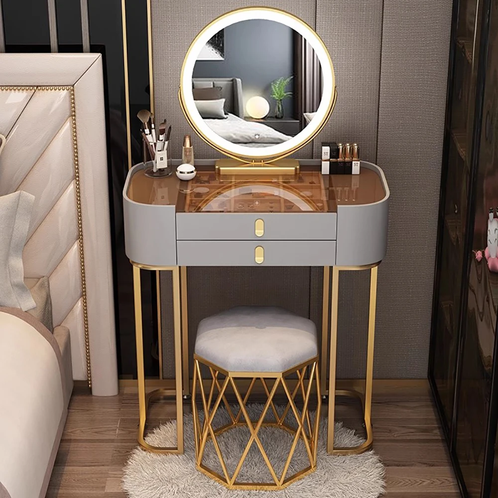 

Girls Delicacy Vanity Table Glamour Modern Nordic Simple Vanity Table Aesthetic Fashion Meuble Coiffeuse Bedroom Furniture