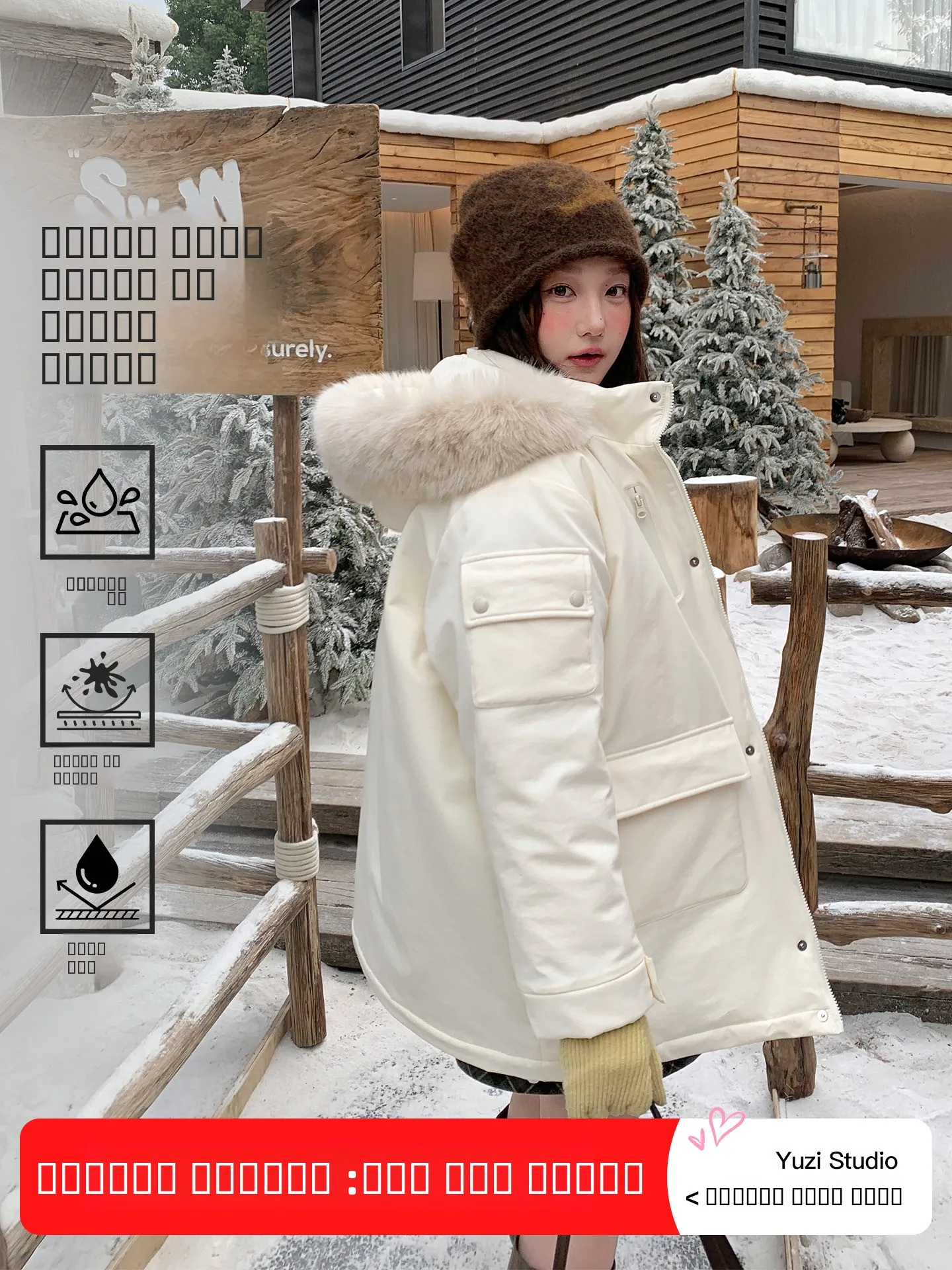 

Зимняя утепленная куртка YUZI: женское пальто большого размера с меховым воротником, ветрозащитная парка средней длины, хлопковая верхняя одежда