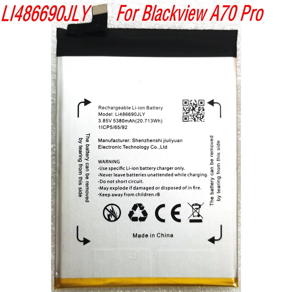 3,85 В, 5380 мАч, новый оригинальный сменный аккумулятор LI486690JLY для мобильного телефона Blackview A70 Pro