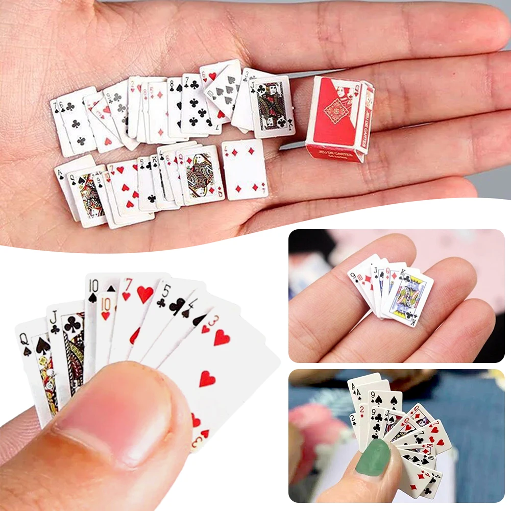 Portable Mini Playing Cards Poker Chips Clear Playing Card For Family Game Party Spoof Fun Prank Props House Study Pub Accessory