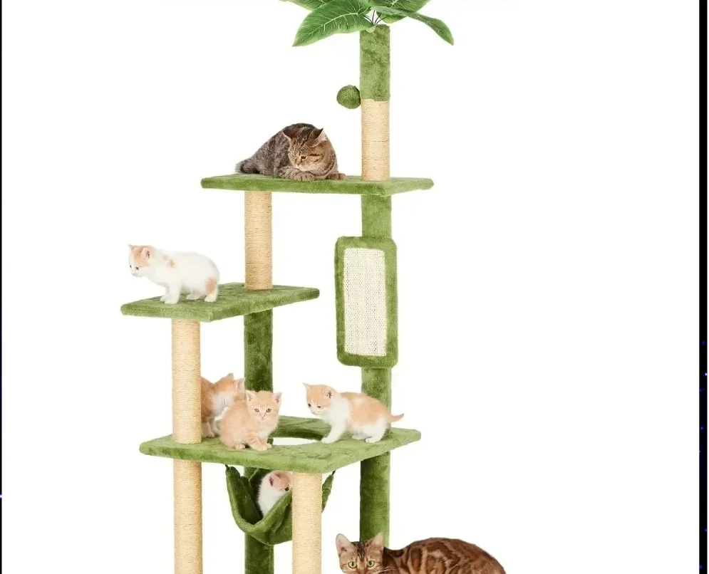 Tree for Cats Plush Cat House With Hang Ball Toy and Cat Sisal Scratching Posts Cat Furniture Pet Products Home