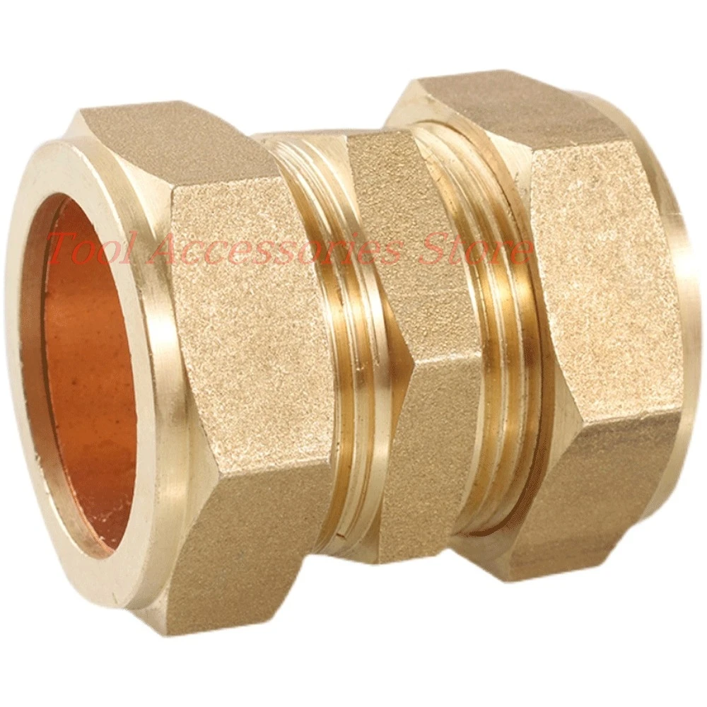 1pcs 6/8/10/12/15/16-28mm Tube OD Compression Union Brass Pipe Fitting Connector Coupler For Copper Tube Air Conditioner