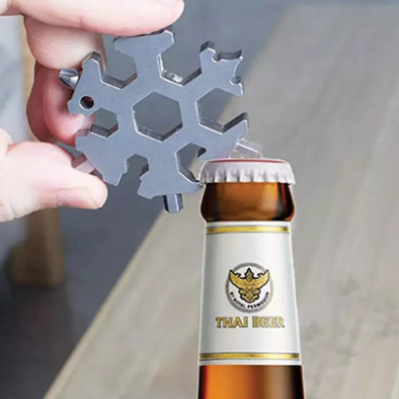 Portable 18in1 EDC Snowflake Torque Wrench Multi-tool Stainless Steel Tools Set Multifunction Hand Tools Manual Tool