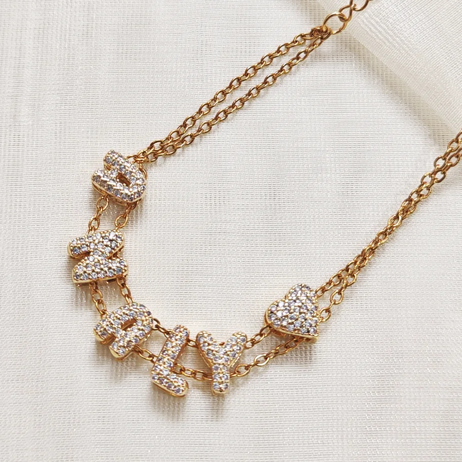 Gifts Jewelry Women's Customized Letter Date Personalized Crystal Letter Bracelet Gifts Women - Image 4