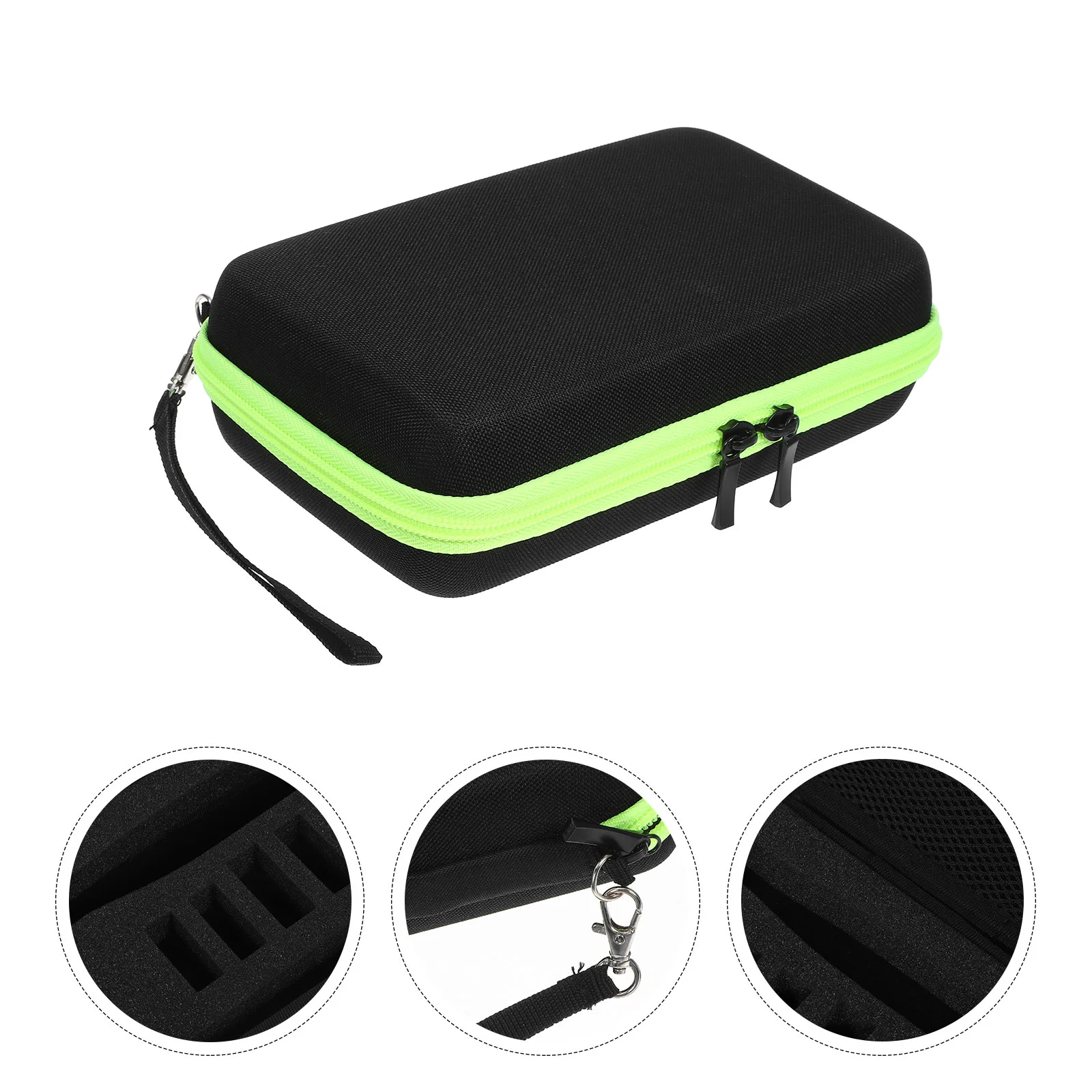 Green Zipper Shaver Case Lightweight Holder Razor Bracket Eva Container Portable