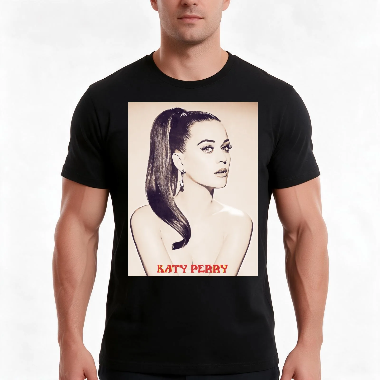 Katy-Perry T-Shirt, Summer Casual Cotton Tee, Oversized Streetwear Tops, Vintage Graphic Print, Loose Fit Short Sleeve