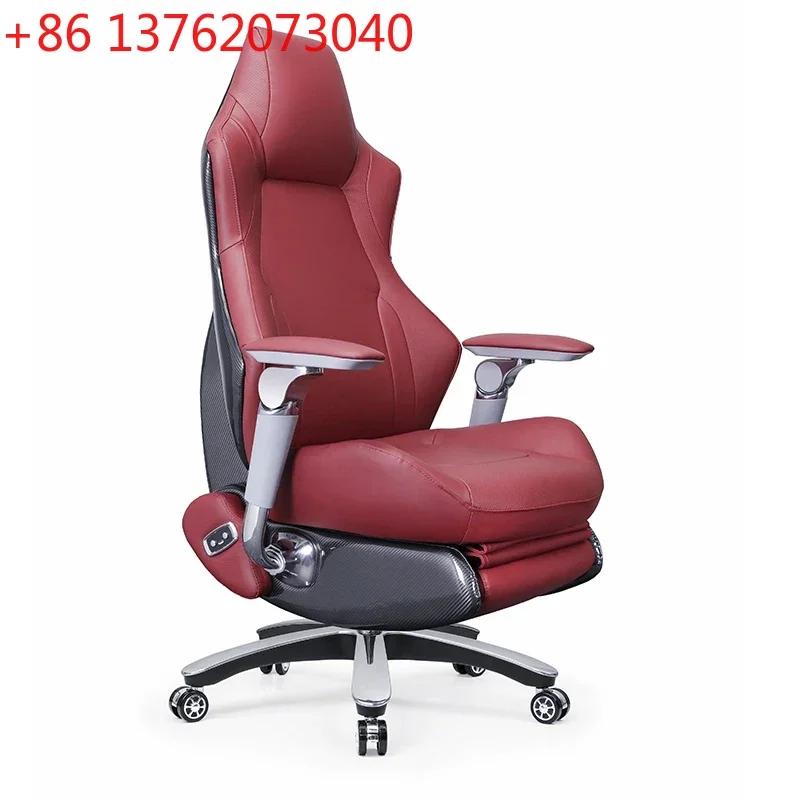 

Кресло для киберспорта из воловьей кожи, эргономичное вращающееся подъемное компьютерное кресло, электрическое игровое кресло из натуральной кожи, массажное 4593
