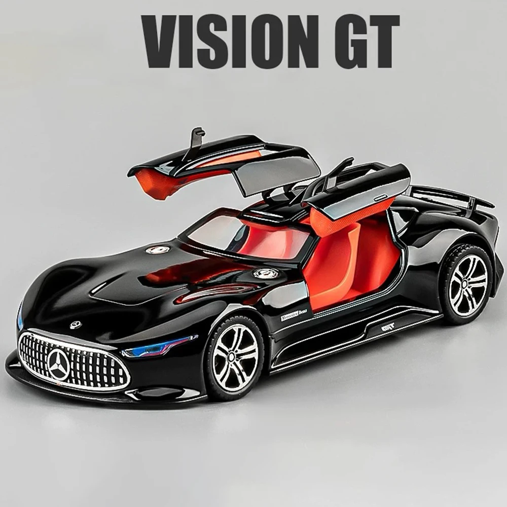 1:24 رؤية GT GLS63 سيارة رياضية لعبة مجسمة أبواب معدنية دييكاست مفتوحة التراجع نماذج المركبات ضوء الصوت هدايا للأطفال