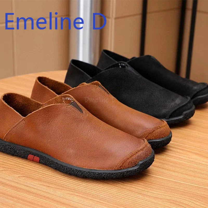 

One Foot Men's Shoes New Lazy Set Shoes Trendy and Versatile Simple and Casual Shoes Fashionable Low Top Round Toe Flat Shoes