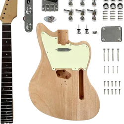 Censtar DIY Electric Guitar Kit,Mahogany Body and Neck,Rosewood Fretboard,Unfinished Uncut DIY Guitar Kit,Guitar Kits Build Your