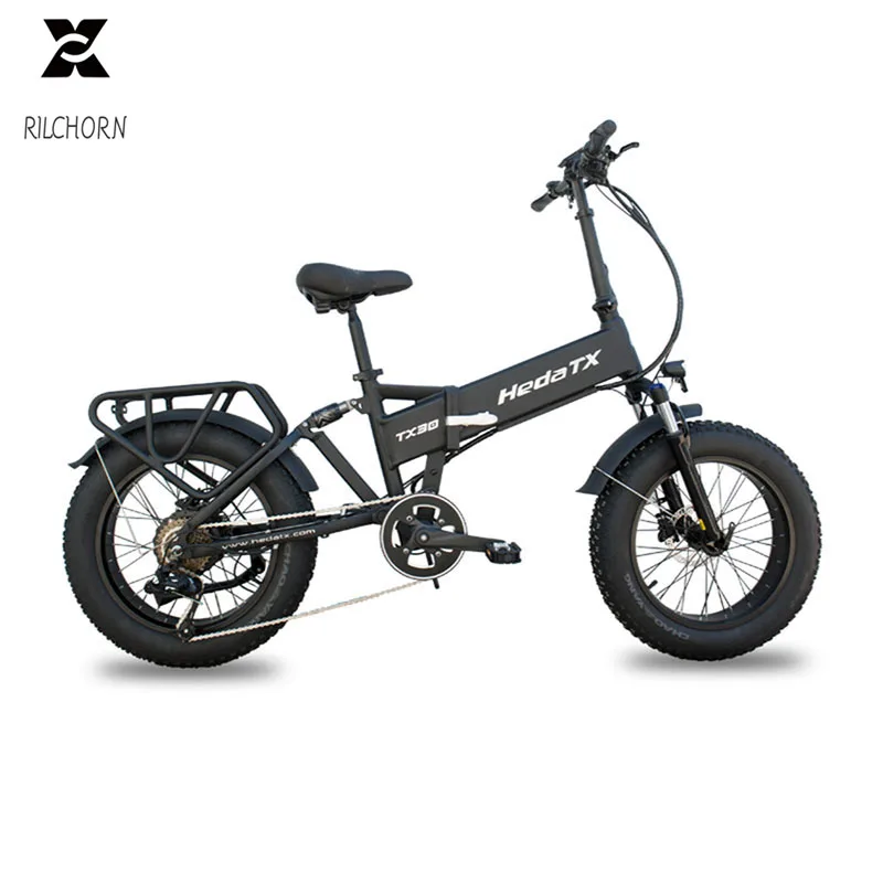 20 Inch Electric Snowmobile 48V 750W Super Power Electric Ebike Retro Design 9 Speed Snow Beach Ebike Foldable Electric Bicycle