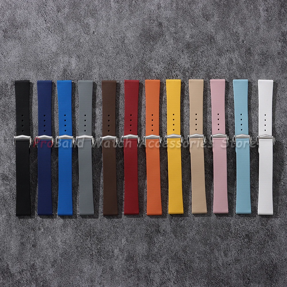 FKM Rubber Watch Strap 20mm Fluoroelastomer Sport Deployant Clasp Watchband for Omega for Swatch for MoonSwatch Men's Watch Band