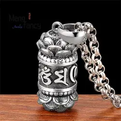 990 Silver Vintage Six Words of Proverbs Pendant Charms Fashion Women Men Necklace Amulets Mascots Jewelry Luxury Holiday Gifts