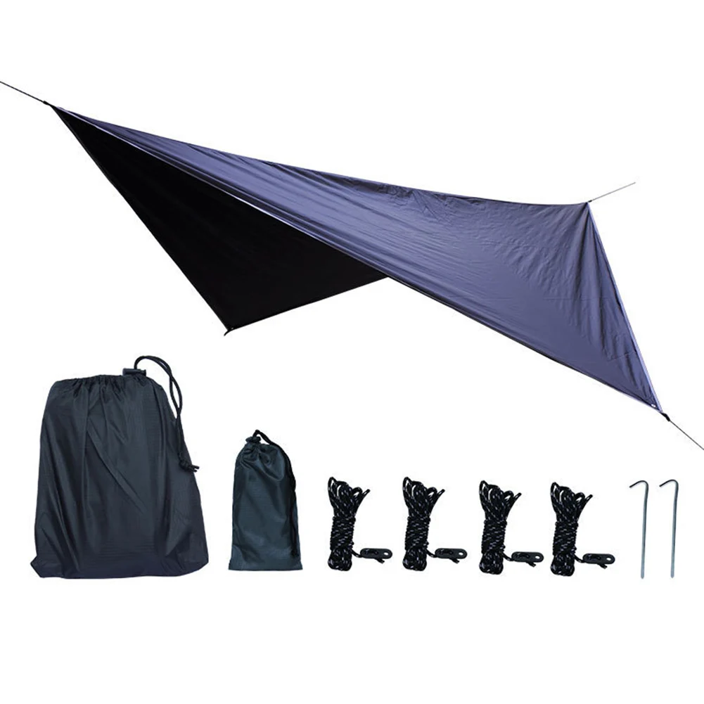 

Camping Tarp Sunshade Canopy Ground Nails Outdoor Rainproof Storage Bag Tent Wind Rope High Quality For Hiking