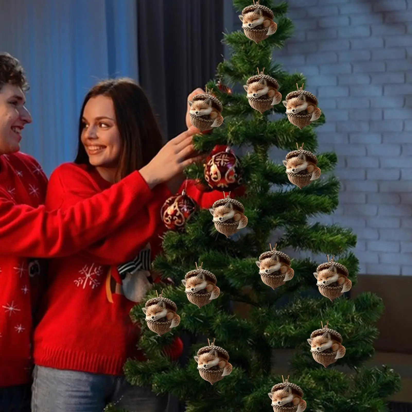 2D عيد الميلاد الراكون الاكريليك قلادة البومة السنجاب الأرنب الطيور الاكريليك قلادة الحيوان عيد الميلاد زخرفة عيد الميلاد الاكريليك قلادة ﻿