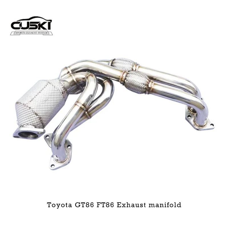 High quality Head Section flow Exhaust Pipes branch downpipe Pipe  for Toyota GT86/FT86/86 2.0 2012-2019 304 Stainless Steel