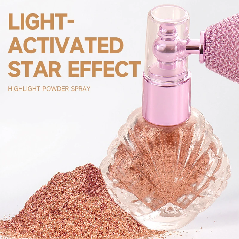 Pearl-Like Shine Highlighter Spray,Fine Glitter Mist for Body and Hair,Perfect for Stage Parties, Bridal Makeup,Lasting Radiance