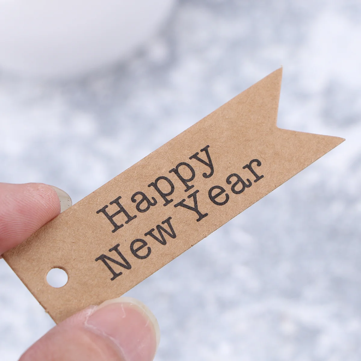 100szt Swallowtail Design Tag HAPPY NEW YEAR Letter Printing Gift Tag Decor Kraft Paper Tag DIY Labels with Rope (Craft Paper
