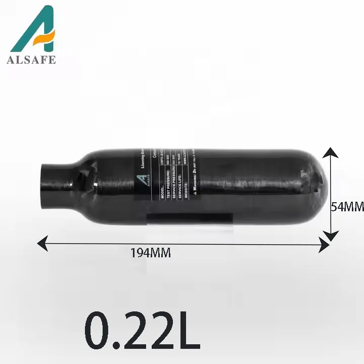

4500PSI 300Bar 30MPA 0,22L 220CC бак из углеродного волокна, цилиндр для дайвинга, регулирующий клапан высокого давления HPA M18 * 1,5