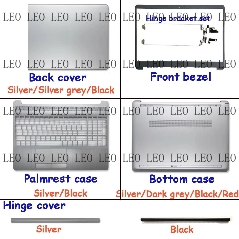 MY Back Cover Bezel Palmrest Bottom Case Hinge for HP 15S-DU DY DR TPN-C139 250 G8