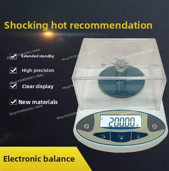 

500gx0.001g Electronic Balance Scale with Windshield High Precision Laboratory Solid Analytical Digital Precision Balance Scale
