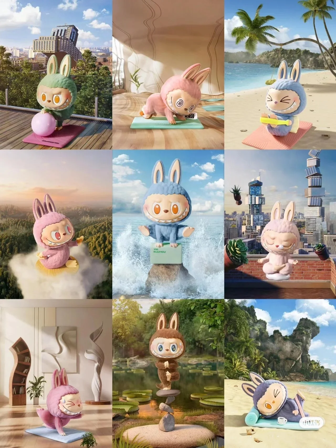 Genuine Blind Box Labubu Lazy Yoga Series Blind Box  Labubu Cute Doll Surprised Toy Collection Tabletop Decoration Guess Bag Toy