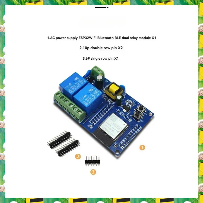 Modul Relai ESP32 Elektron 3C Modul Relai Bluetooth Wifi Saluran Ganda ESP32-WROOM Papan Pengembangan Sekunder UNTUK Arduino,ESP3
