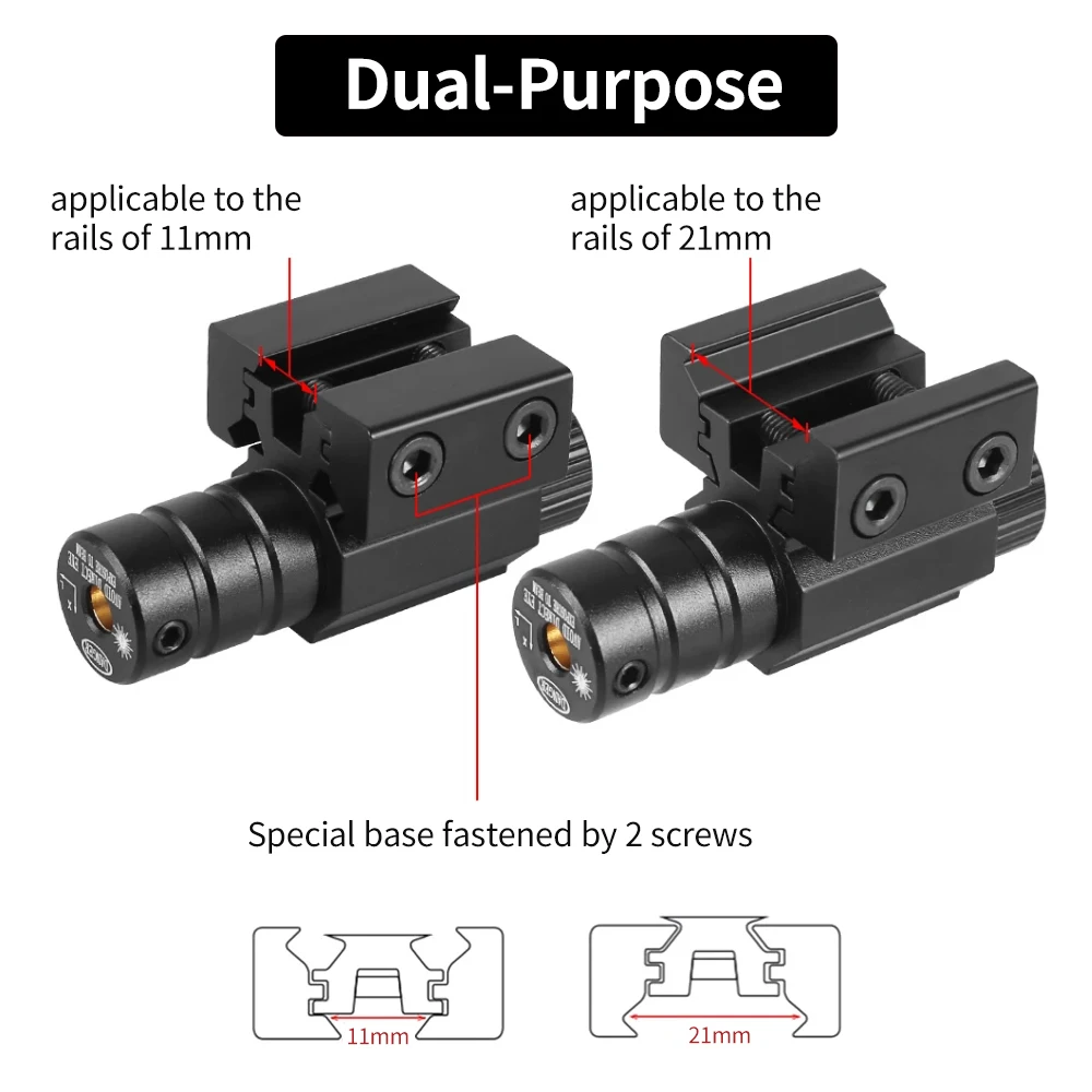 التكتيكية الأحمر الأخضر نقطة نطاق البصر بالليزر العالمي 11 مللي متر 20 مللي متر Picatinny السكك الحديدية جبل بندقية مسدس البصر بالليزر بدون بطارية