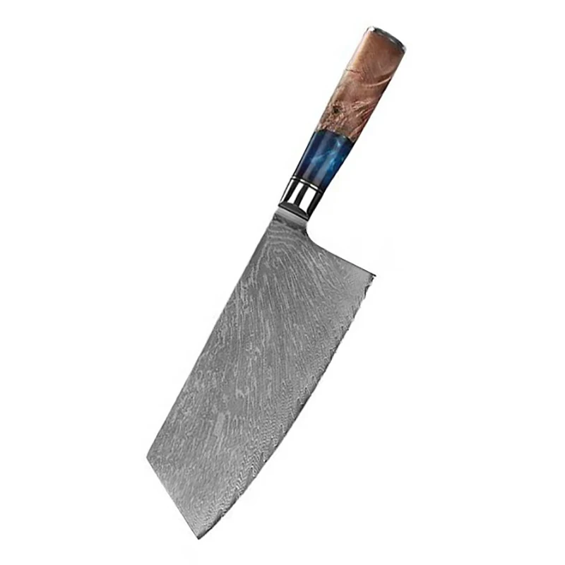 Slicing Knife Resin & Wood Handle 67 Layer Damascus Steel Blade Sharp Chef Cleaver Slicing 10Cr15MoV Kitchen Knife Cooking Tools