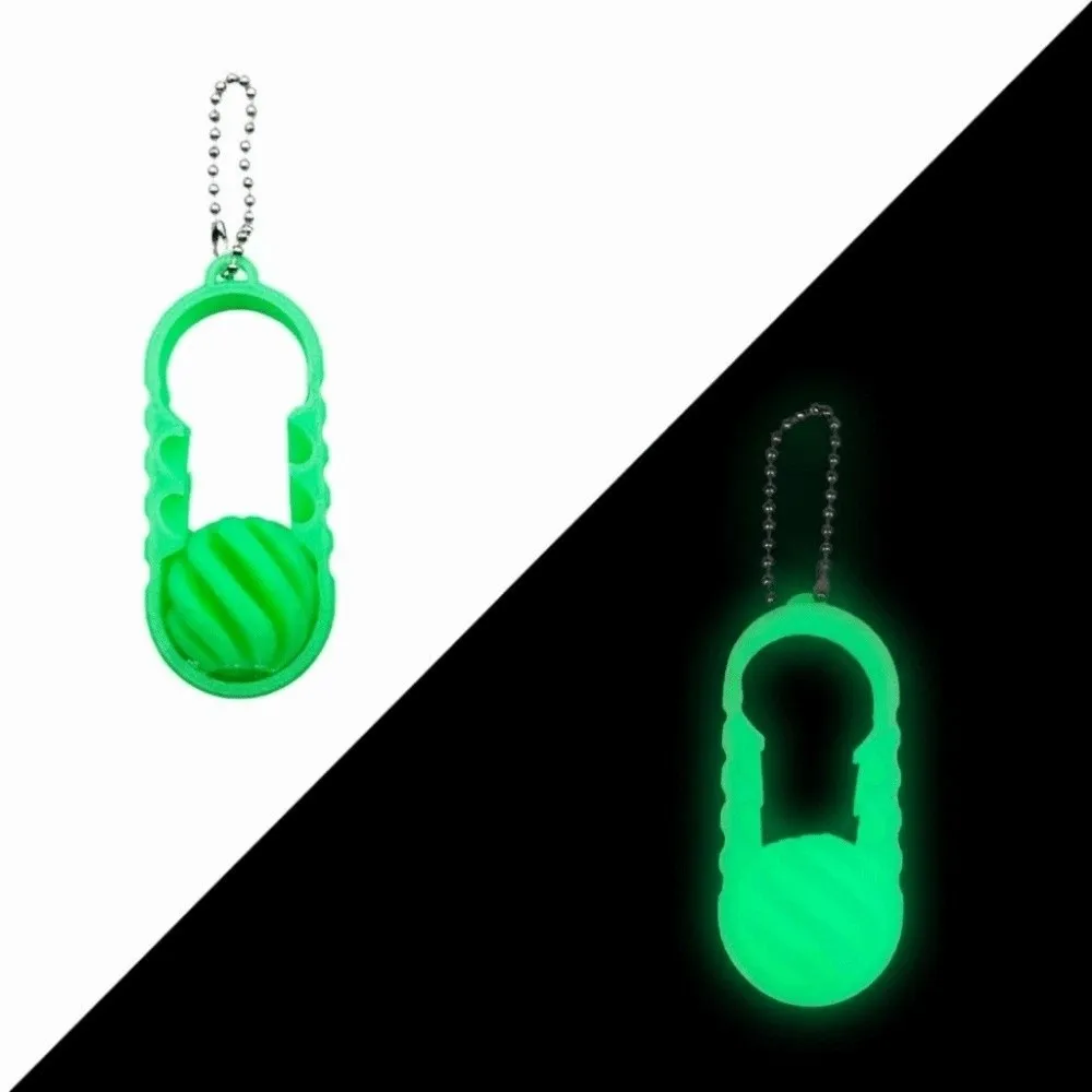 Creative Turbine Ball Key Chain Key Ring Pressure Reducing Movable Small Ball Pendant Noctilucent Green PLA Funny Fidget
