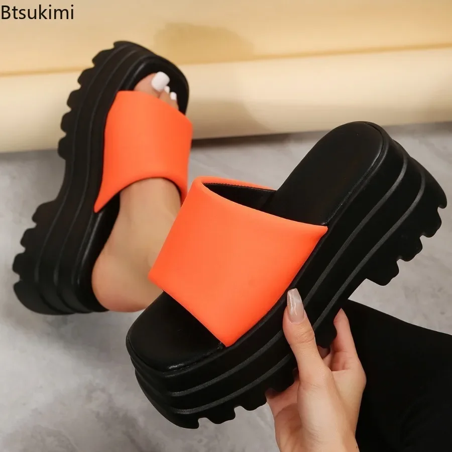 New 2024 Women\'s Fashion Platform Sandals Spring Autumn Wedges Slipper Sandals Shoes for Ladies Thick Bottom Large Size Slippers