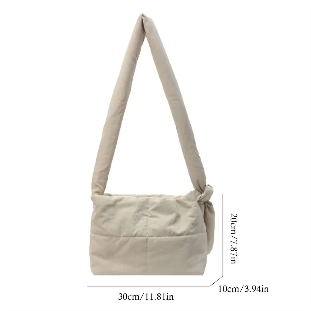 Borse a tracolla in tinta unita Borse sotto le ascelle imbottite in cotone di grande capacità Borse trapuntate leggere per donne e ragazze