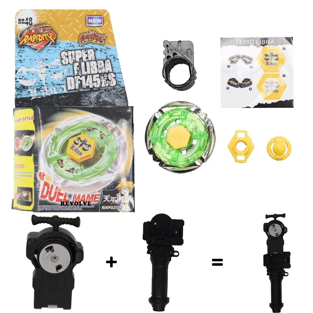 B-X TOUPIE BURST BEYBLADE kerbeus GENUINE  Flame Libra T125ES (BB48) grip with launcher