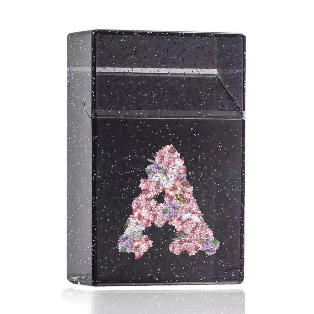 Travel Cigarette Case Proof Crystal Transparent Cigarette Storage Box Tobacco Organizer Protect Cover Rose Flower Letter Pattern