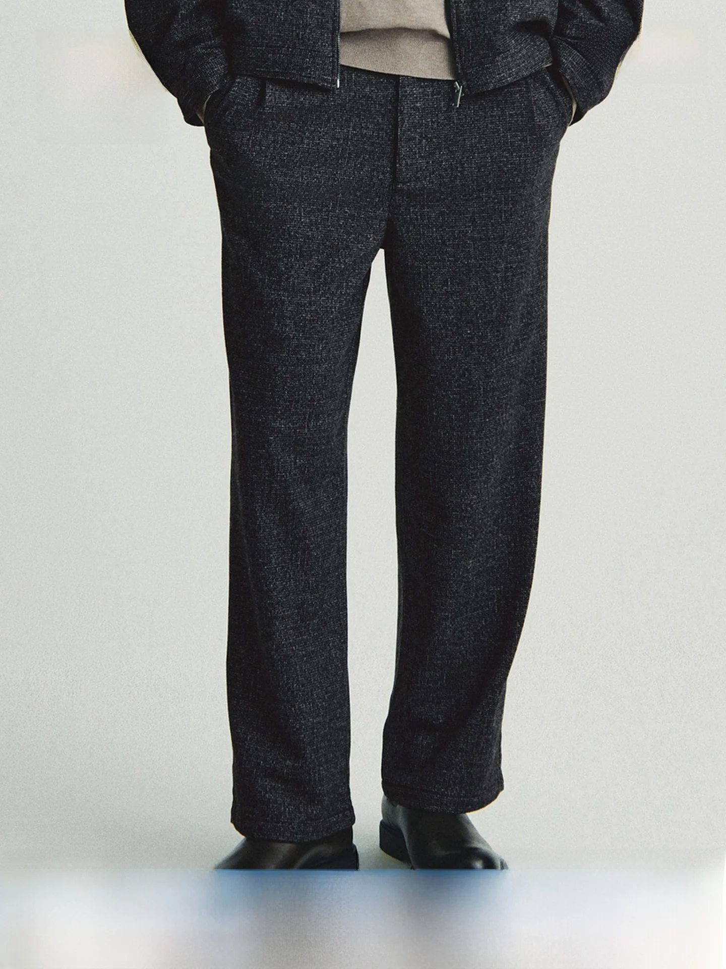 

H&M Men's Loose Fit Casual Pants Spring 2025 Polyester Rayon Spandex mid Waist Wide Leg Daily Commute Comfortable