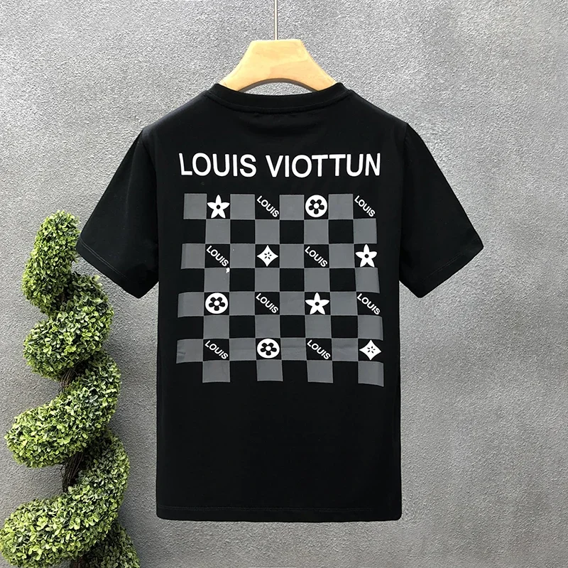 

High-end Fashion Short Sleeve T-shirt Men's Fashion Brand Casual Crew-neck Printed Top 2025 Summer New Men's Half Sleeve Shirt