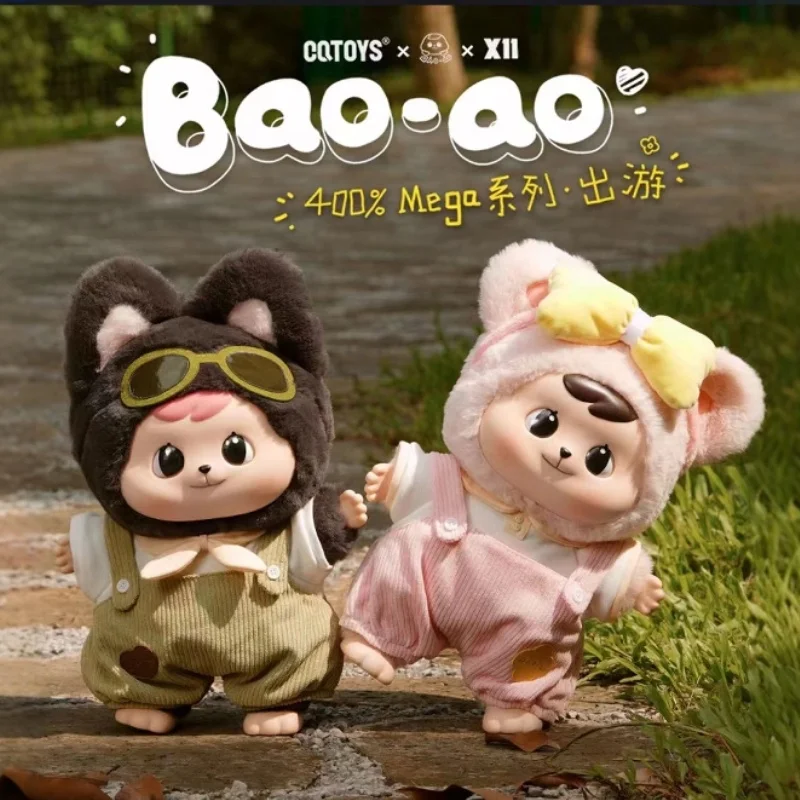 New 35cm Vinyl Doll Bao-Ao Travel 400% Hug Mega Series Baobao Figure Model Cute Toy Collectible Table Decor Friend Birthdaygift