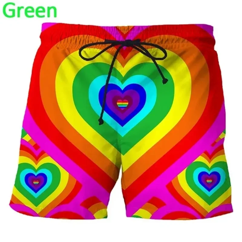 Mode Nieuwe Lgbt 3d Print Heren Grappige Shorts Zomer Casual Strand Board Korte Hiphop Persoonlijkheid Zwembroek Voor Mannen