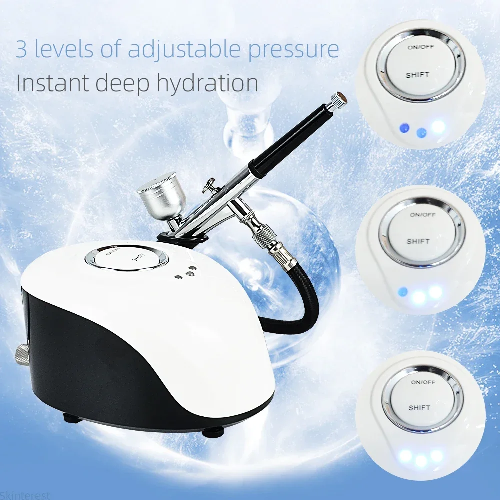 

New Water Oxygen Injector Machine Face Steame Compressor Facial Airbrush Moisturizing Makeup Tattoo Cake Nail Art Graffiti Tools