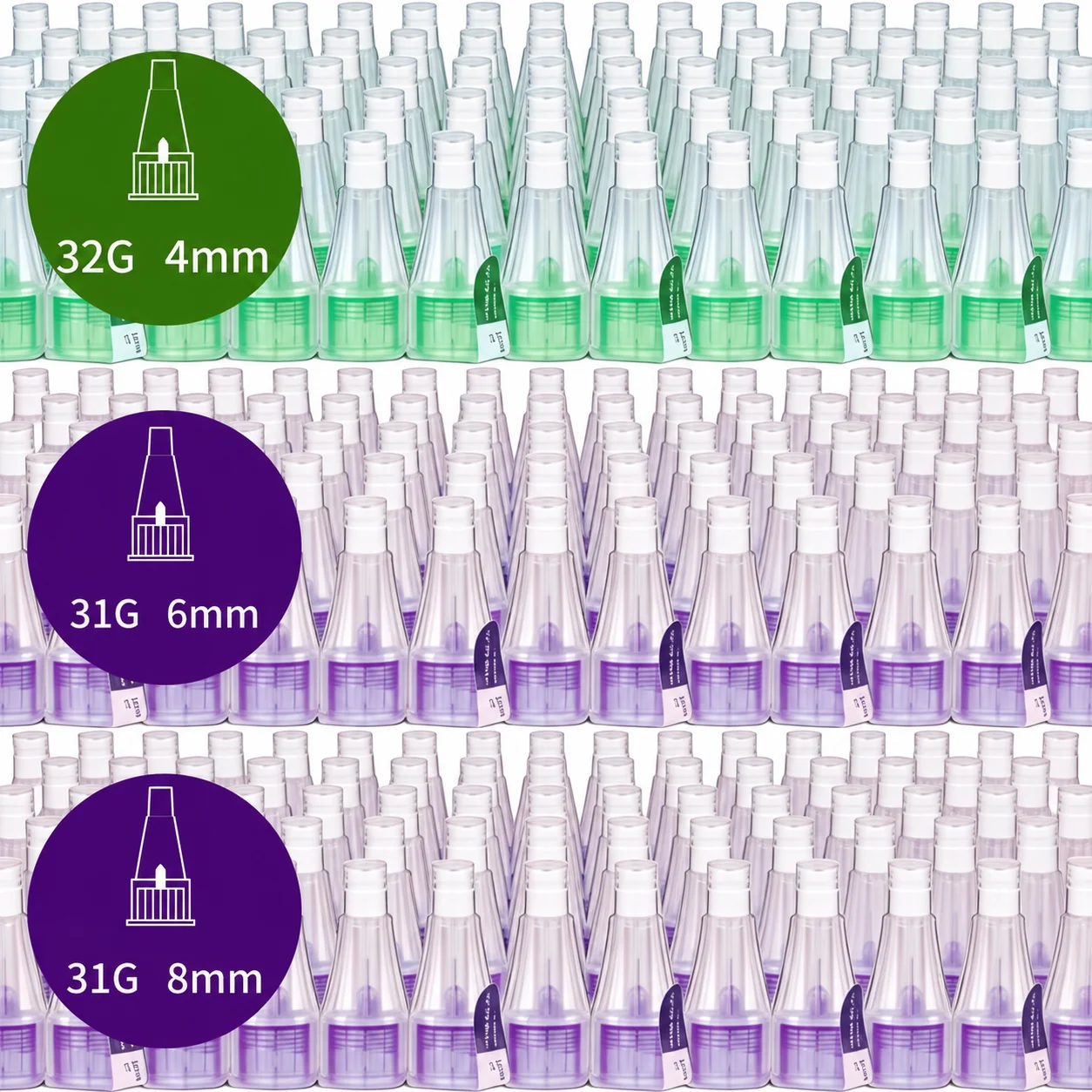 32G 4MM Insulin Pen Needle 31G 5MM 6MM 8MM Painless Needle Sterile Compatible with V1&V2 Injection