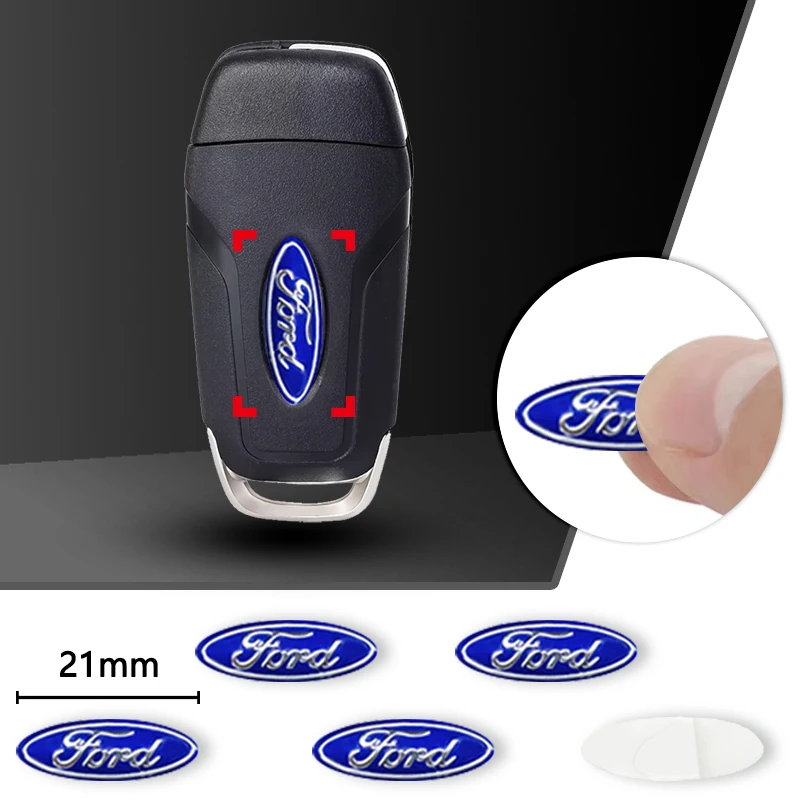 5/10Pcs 21mm Car Control Key Emblem Stickers Accessories Fit For Ford Ranger C-Max S-Max Focus MK3 Galaxy Mondeo Transit Tourneo